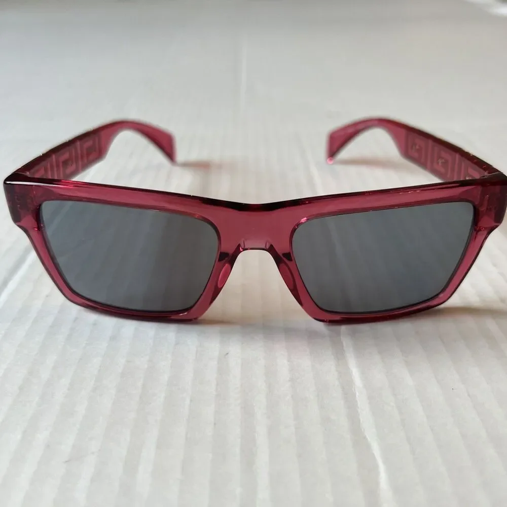 Versace VE4445 5409/1 Transparent Red Gray Sunglasses  NWT